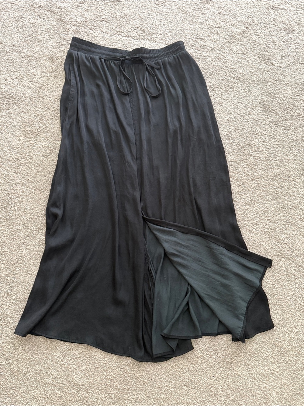 LOFT Black Maxi Skirt with Slit